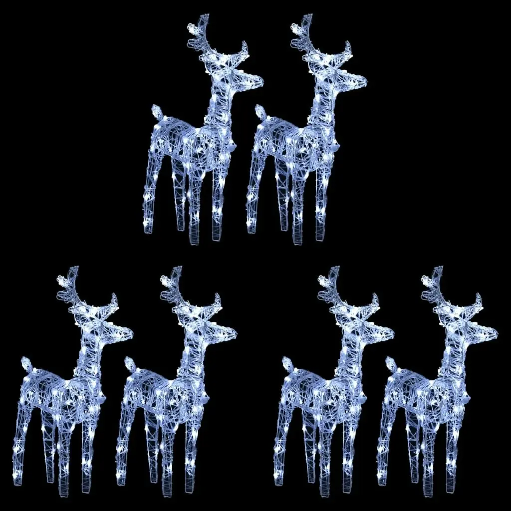 Christmas Reindeers 6 pcs Cold White 240 LEDs Acrylic 3154256