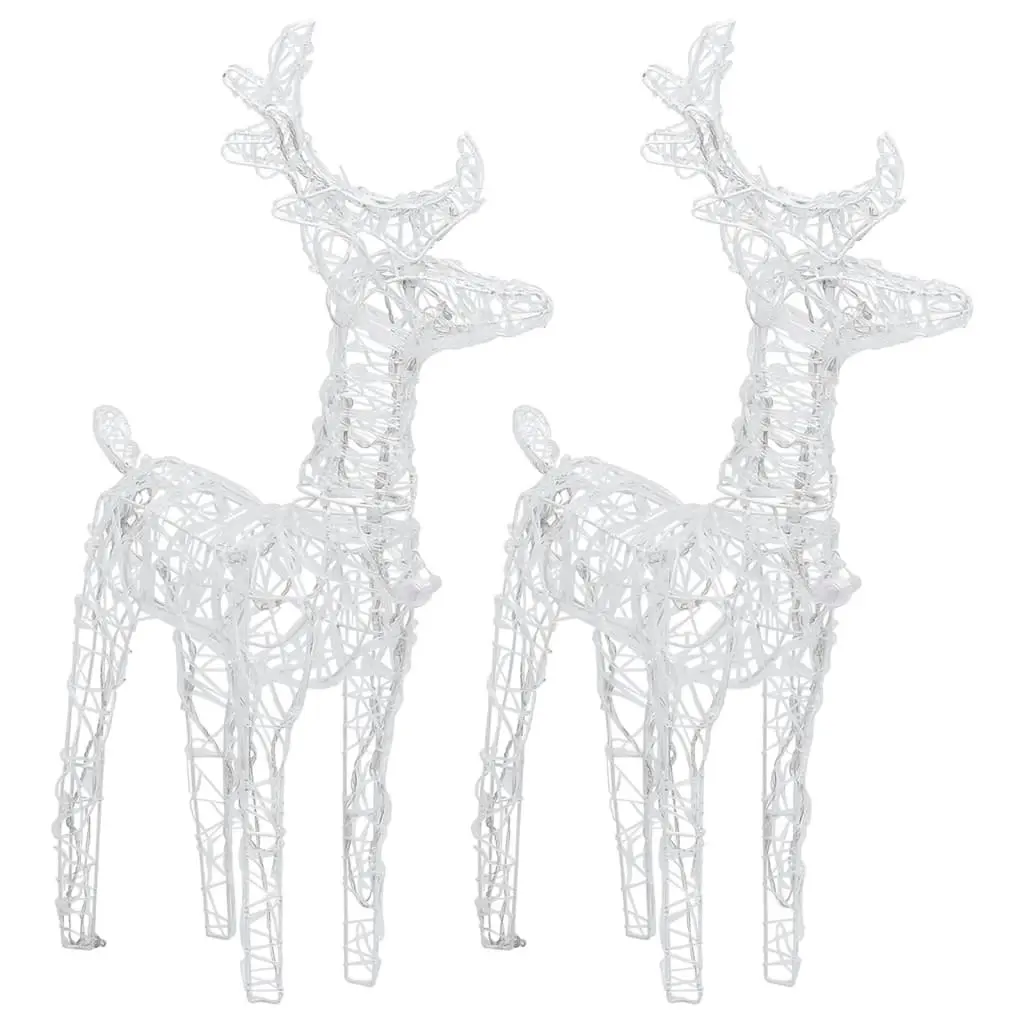 Christmas Reindeers 2 pcs Cold White 80 LEDs Acrylic 342679