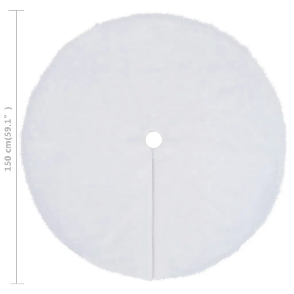 Christmas Tree Skirt White 150 cm Faux Fur 330271