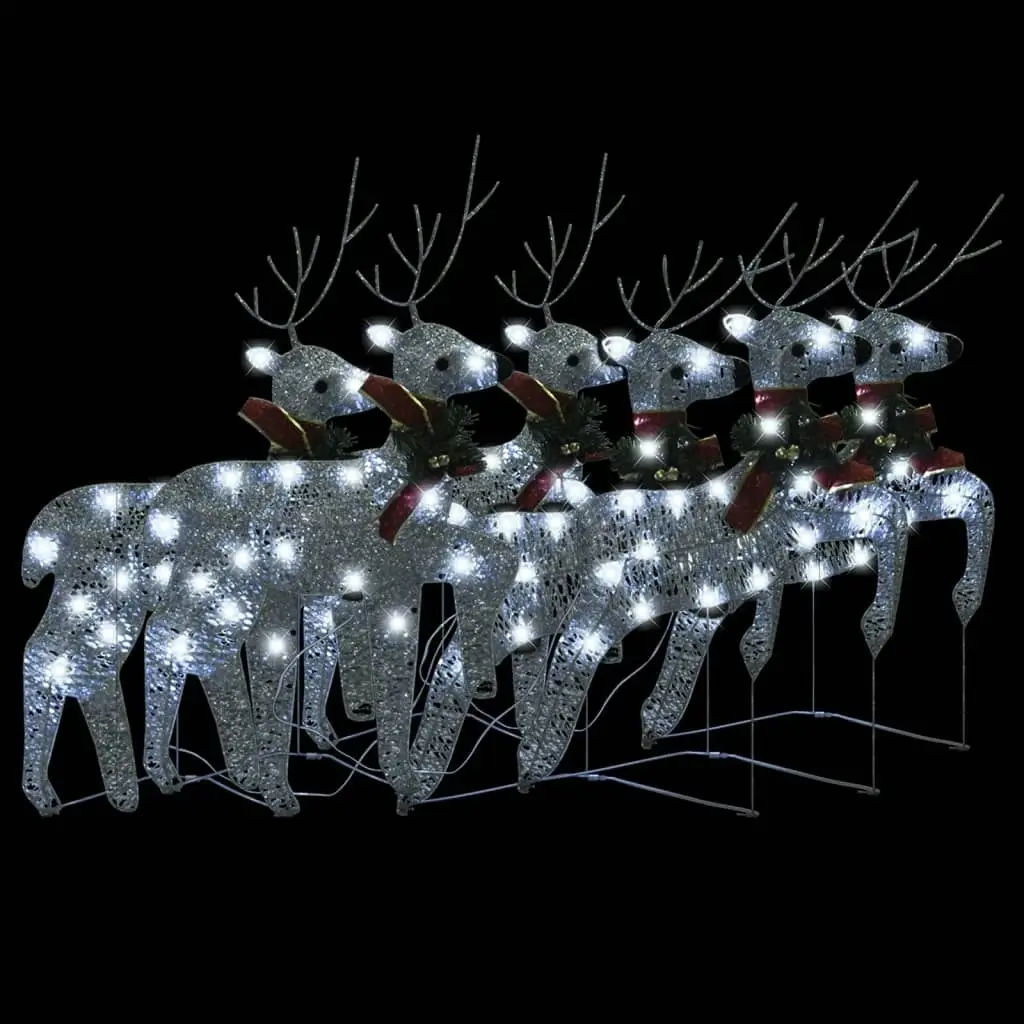 Christmas Reindeers 6 pcs Silver 120 LEDs 3154268