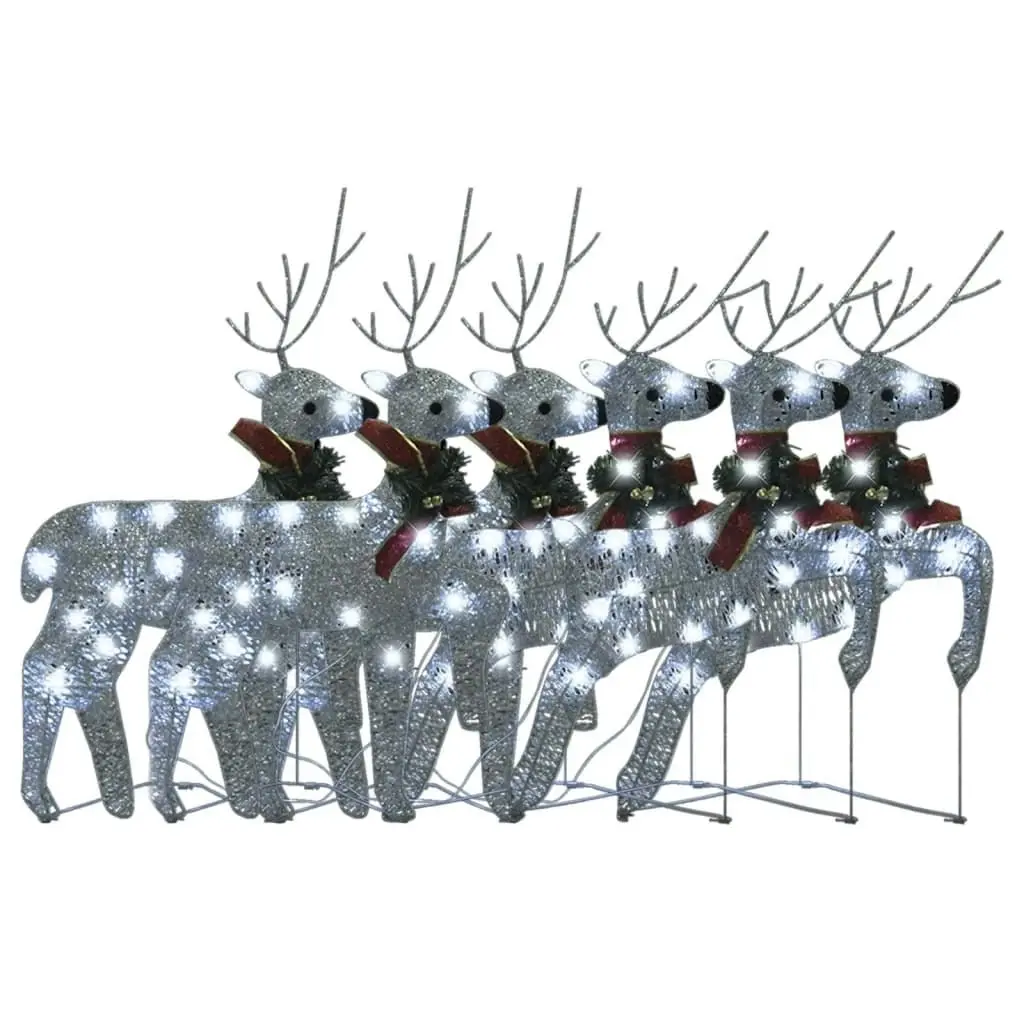 Christmas Reindeers 6 pcs Silver 120 LEDs 3154268