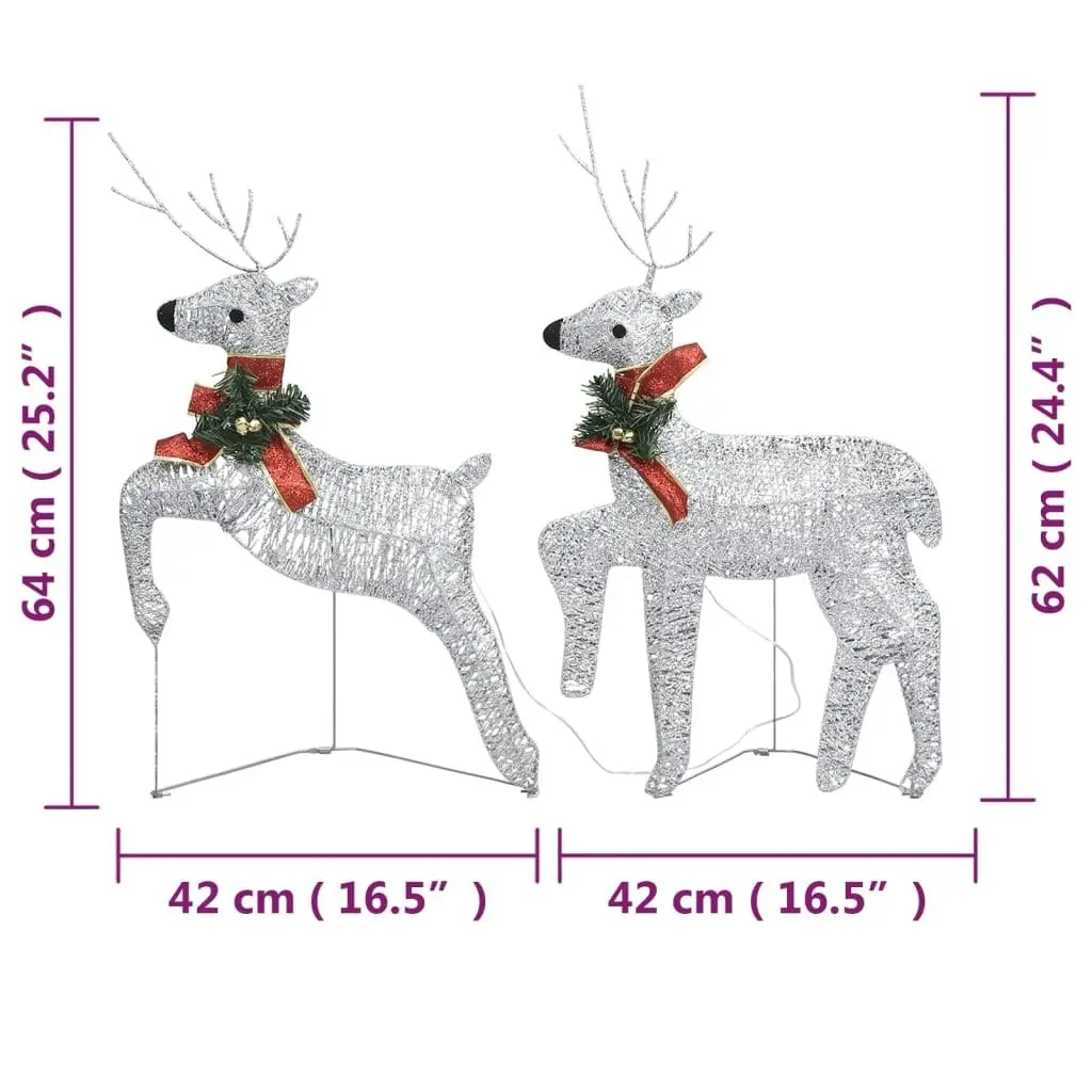 Christmas Reindeers 6 pcs Silver 120 LEDs 3154268