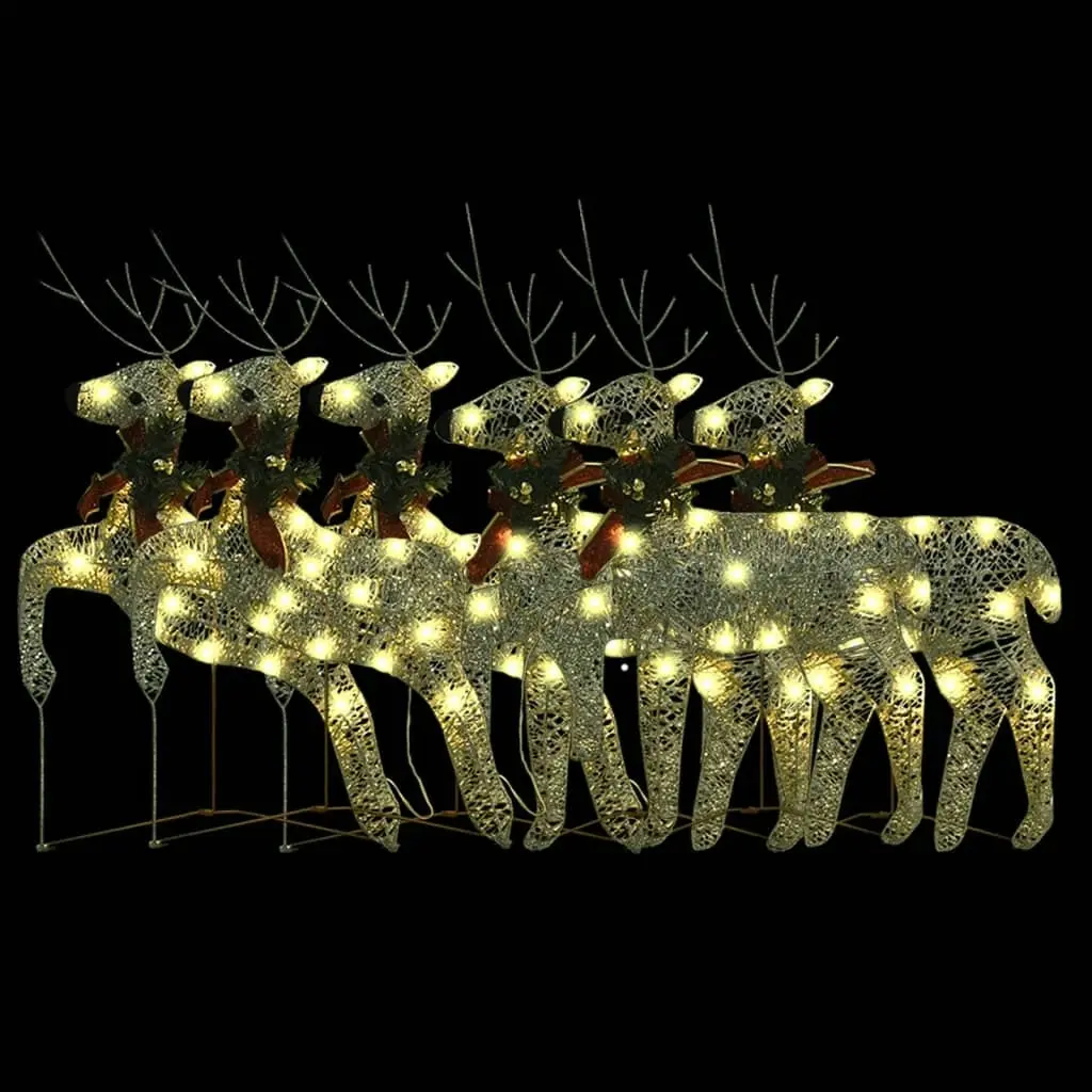 Christmas Reindeers 6 pcs Gold 120 LEDs 3154265