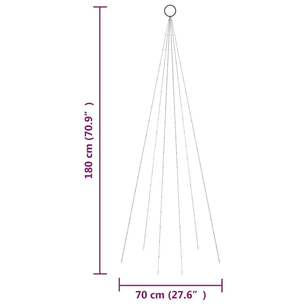 Christmas Tree on Flagpole Cold white 108 LEDs 180 cm 343519