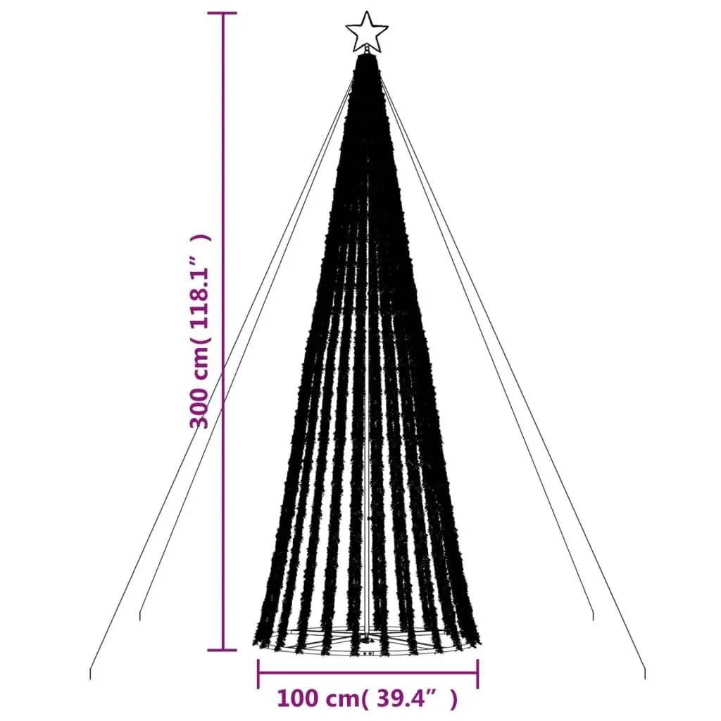 Christmas Tree Light Cone 688 LEDs Cold White 300 cm 358160