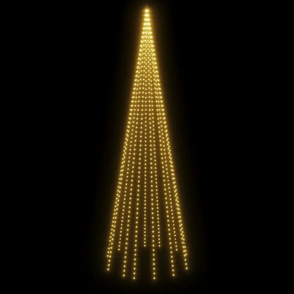 Christmas Tree on Flagpole Warm White 732 LEDs 500 cm 343720