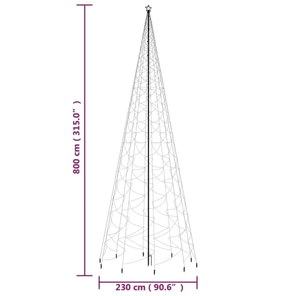 Christmas Tree with Spike Blue 3000 LEDs 800 cm 343759