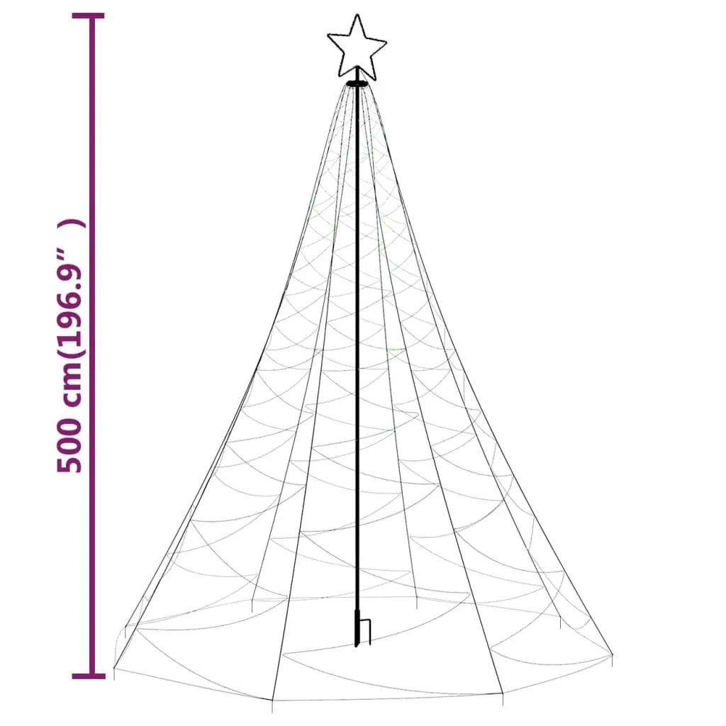 Christmas Tree with Spike Cold white 1400 LEDs 500 cm 343753