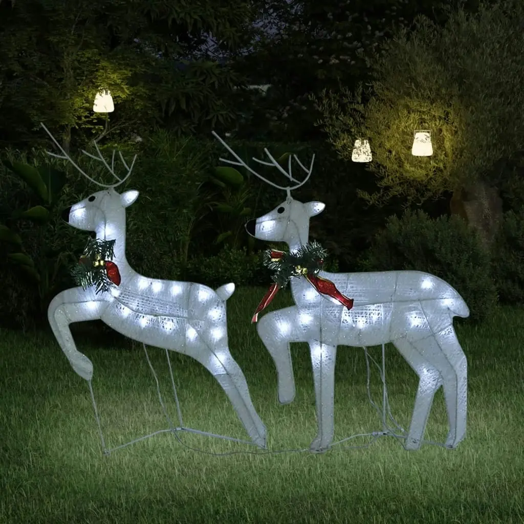 Christmas Reindeers 2 pcs White 40 LEDs 342685