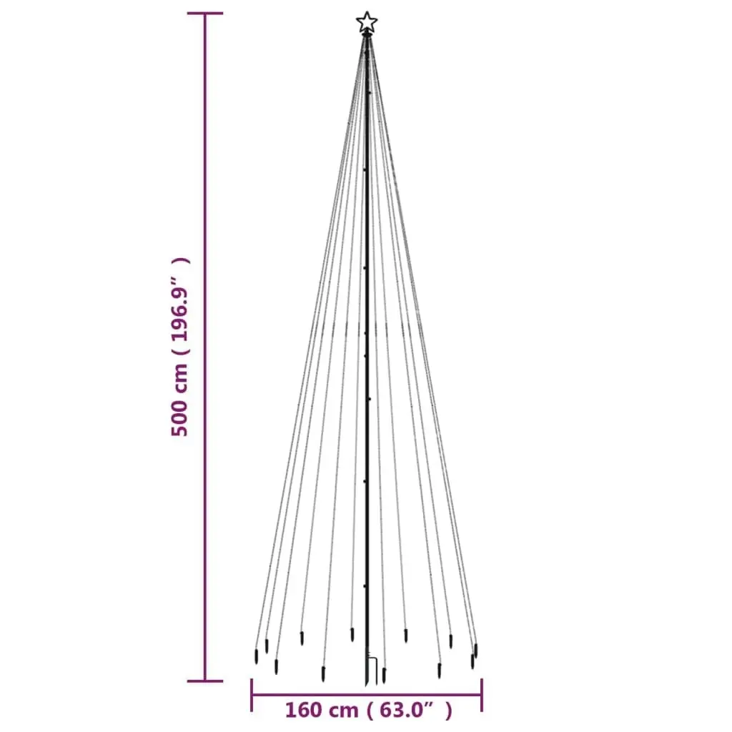 Christmas Tree with Spike Blue 732 LEDs 500 cm 343743