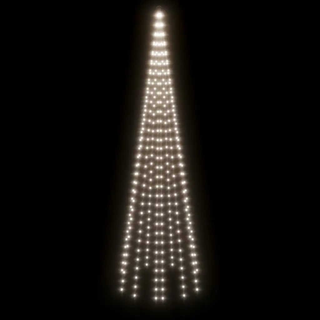 Christmas Tree on Flagpole Cold white 310 LEDs 300 cm 343523