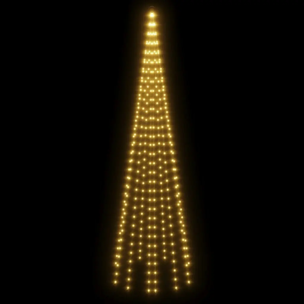 Christmas Tree on Flagpole Warm White 310 LEDs 300 cm 343522