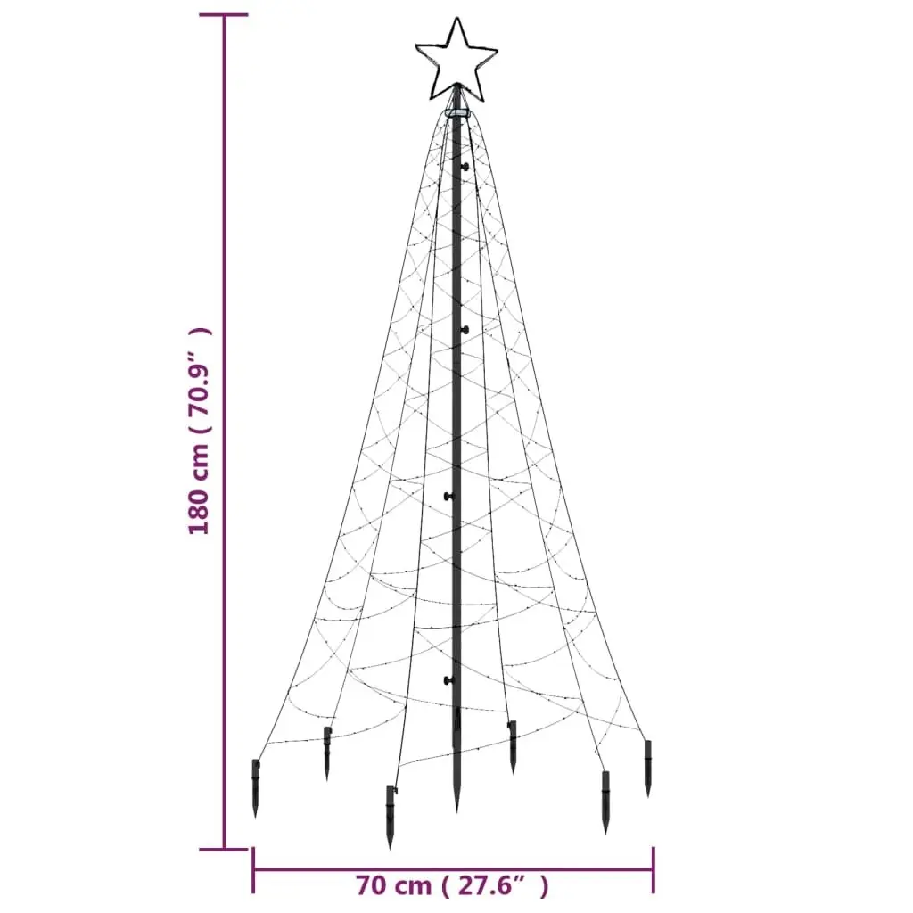 Christmas Tree with Spike Warm White 200 LEDs 180 cm 343566