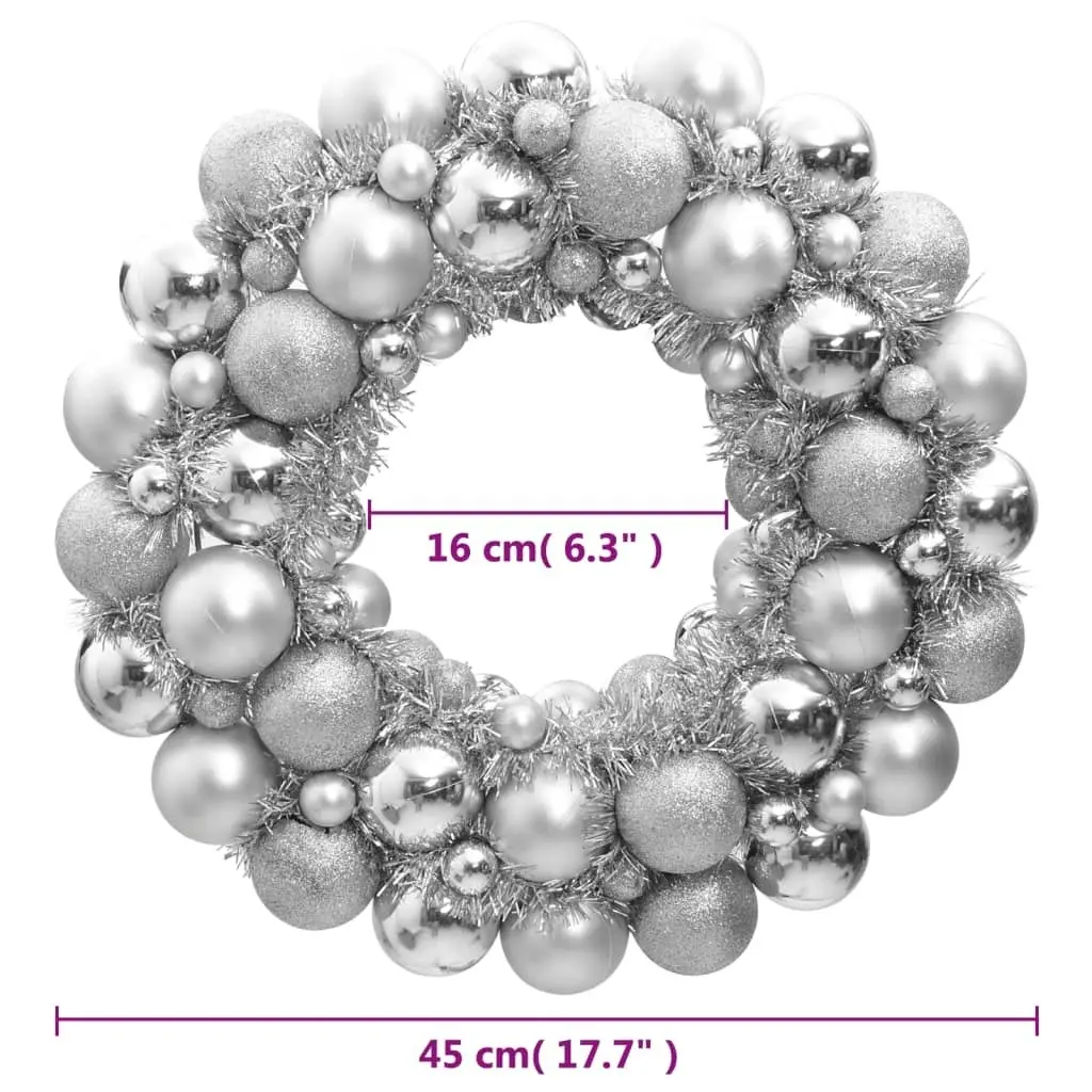 Christmas Wreath Silver 45 cm Polystyrene 356122