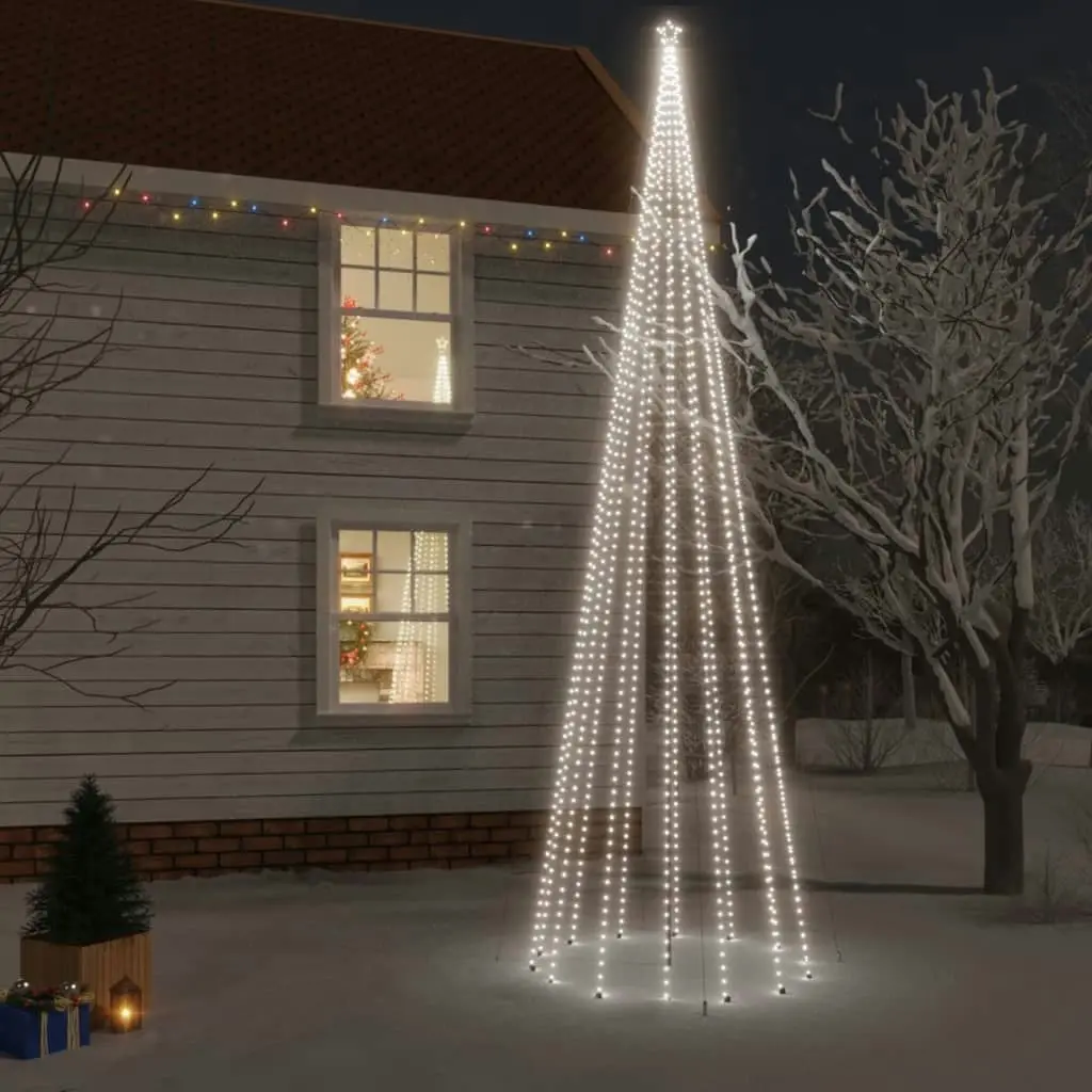 Christmas Tree with Spike Cold White 1134 LEDs 800 cm 343745