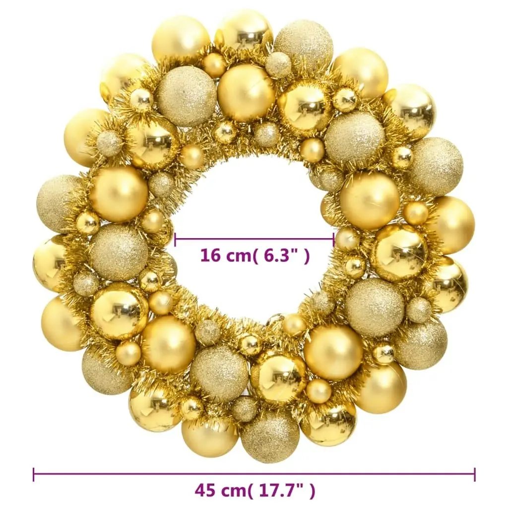 Christmas Wreath Gold 45 cm Polystyrene 356120