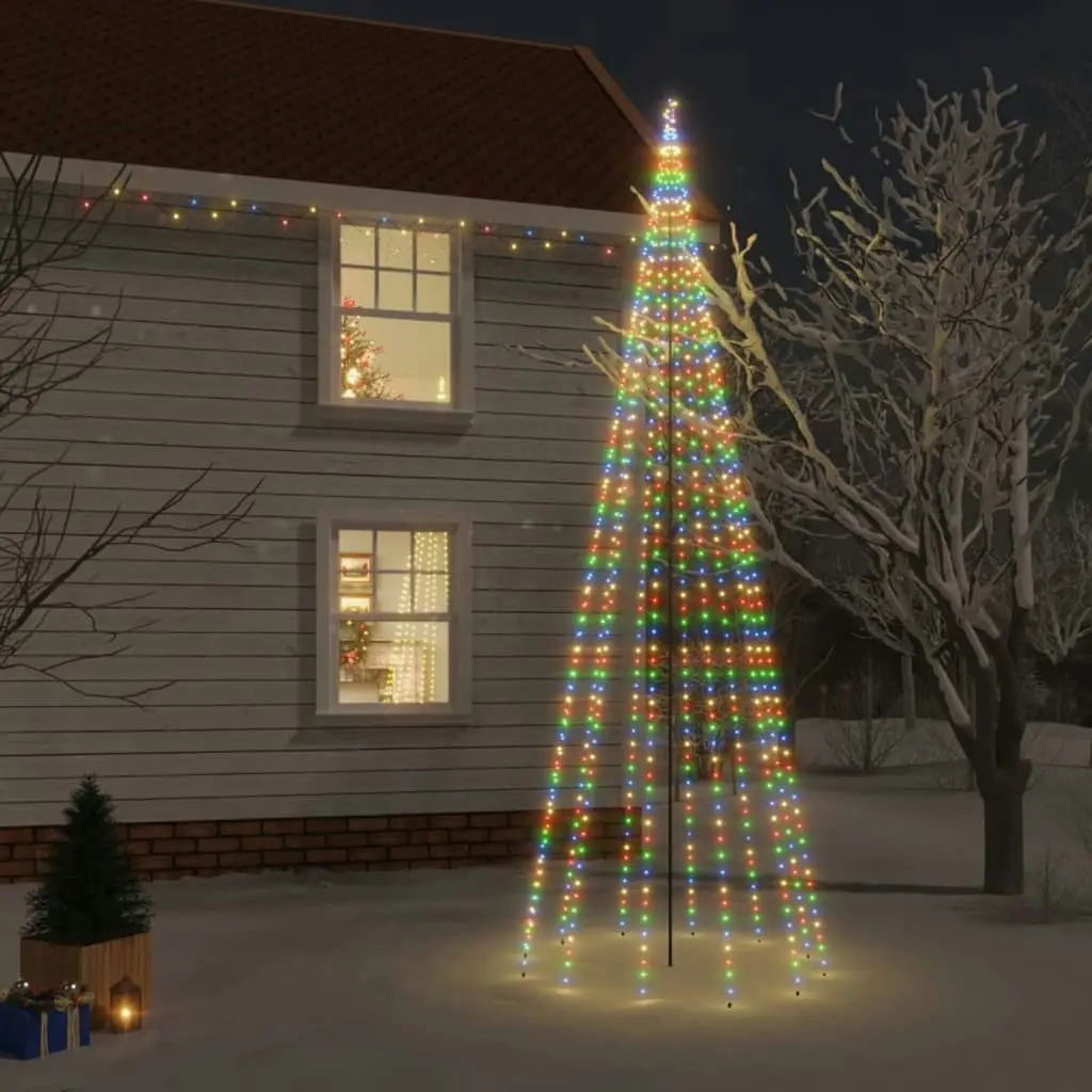 Christmas Tree with Spike Colourful 732 LEDs 500 cm 343742