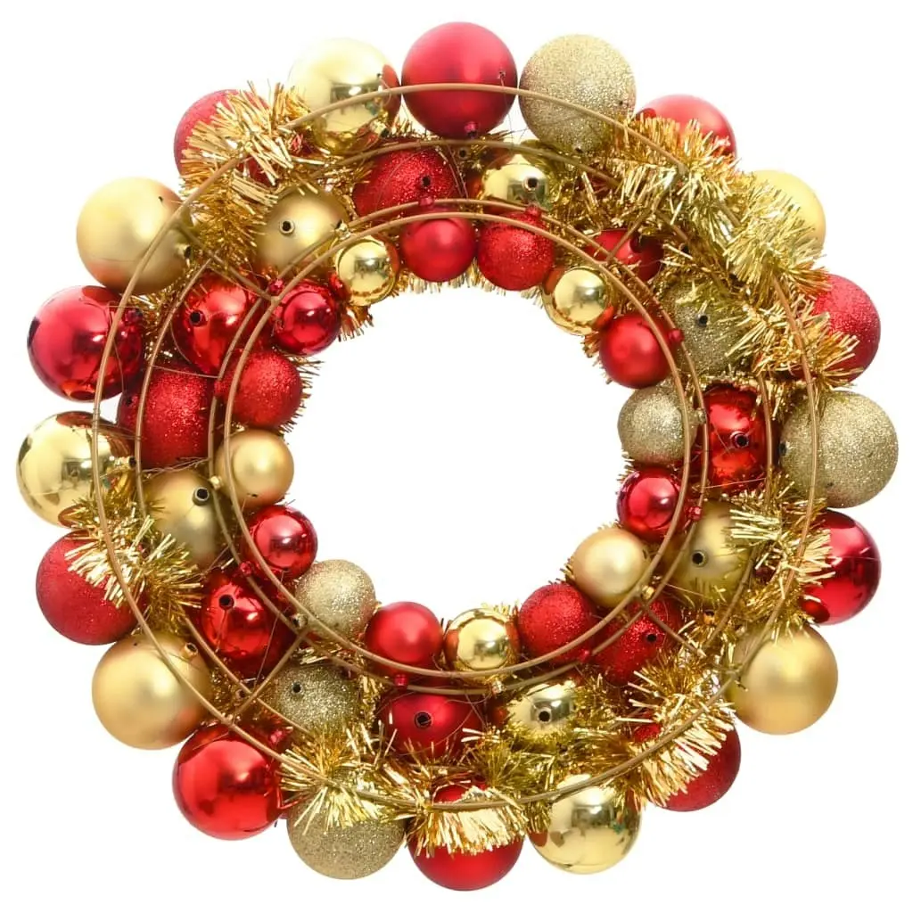 Christmas Wreath Red and Gold 45 cm Polystyrene 356125