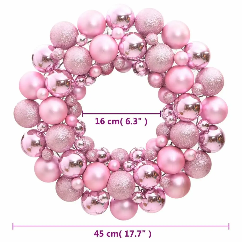 Christmas Wreath Pink 45 cm Polystyrene 356128