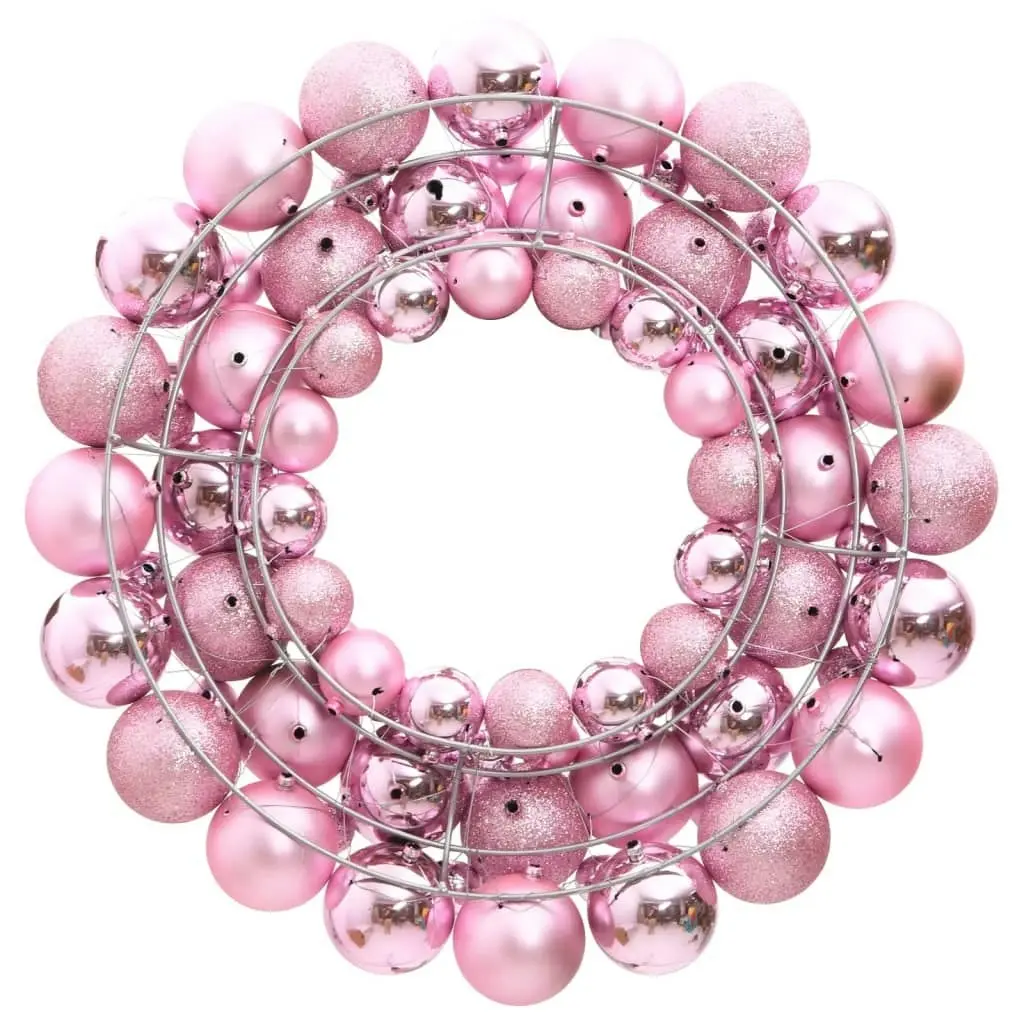 Christmas Wreath Pink 45 cm Polystyrene 356128