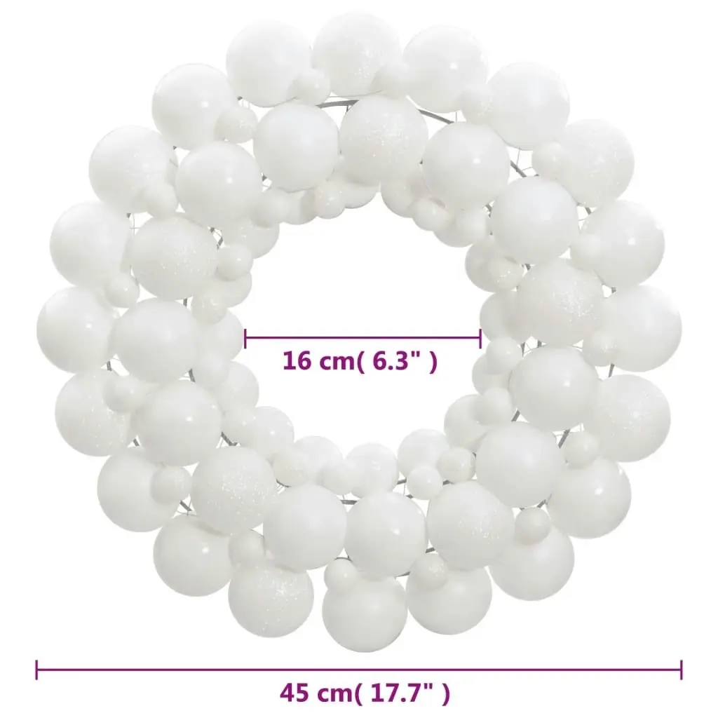 Christmas Wreath White 45 cm Polystyrene 356126