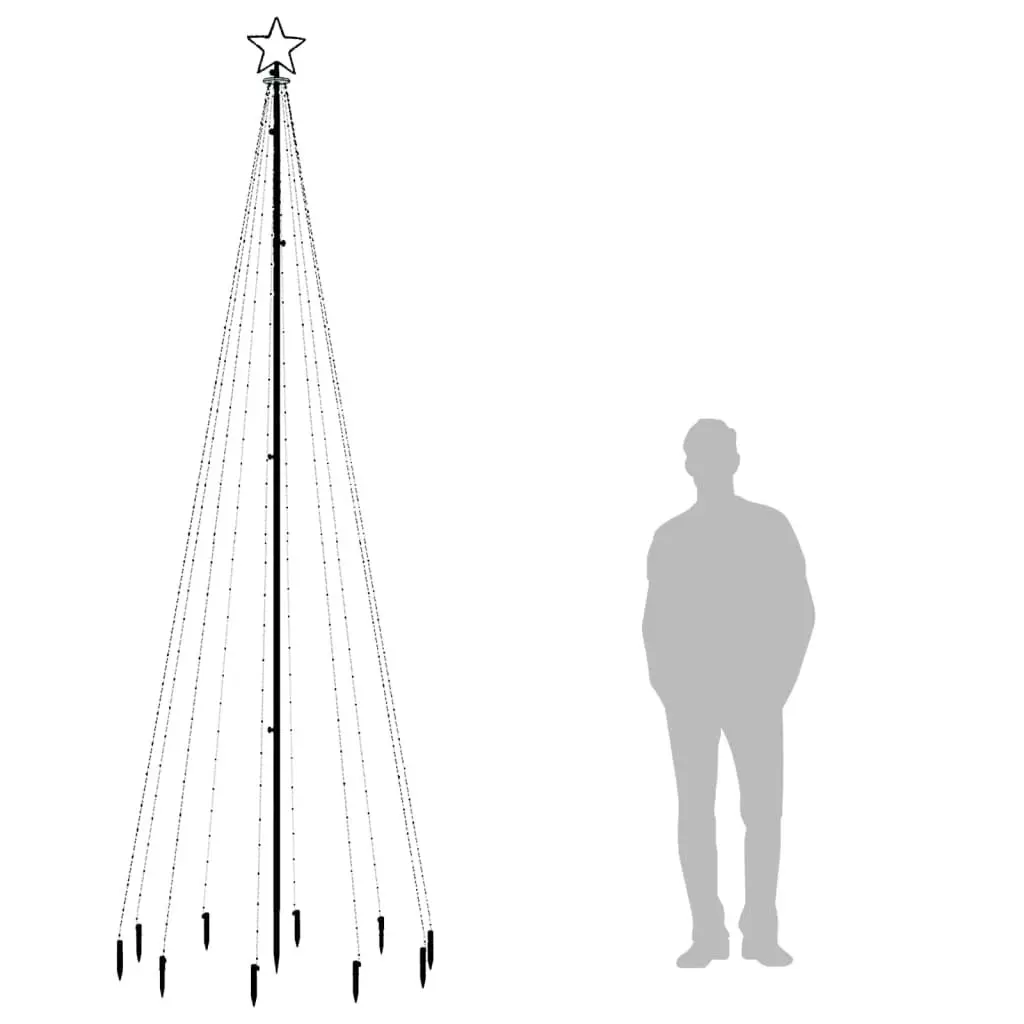 Christmas Tree with Spike Cold White 310 LEDs 300 cm 343555