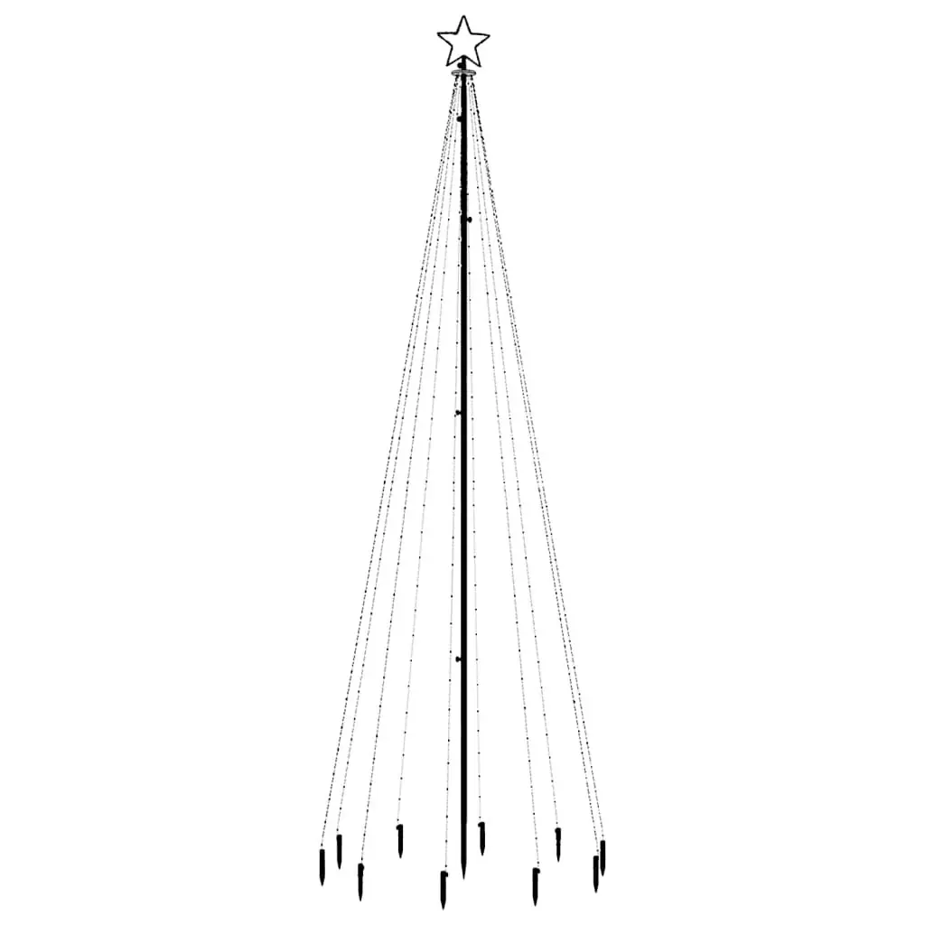 Christmas Tree with Spike Cold White 310 LEDs 300 cm 343555