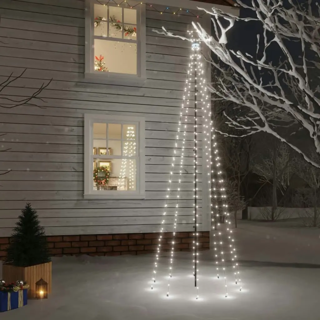 Christmas Tree with Spike Cold White 310 LEDs 300 cm 343555