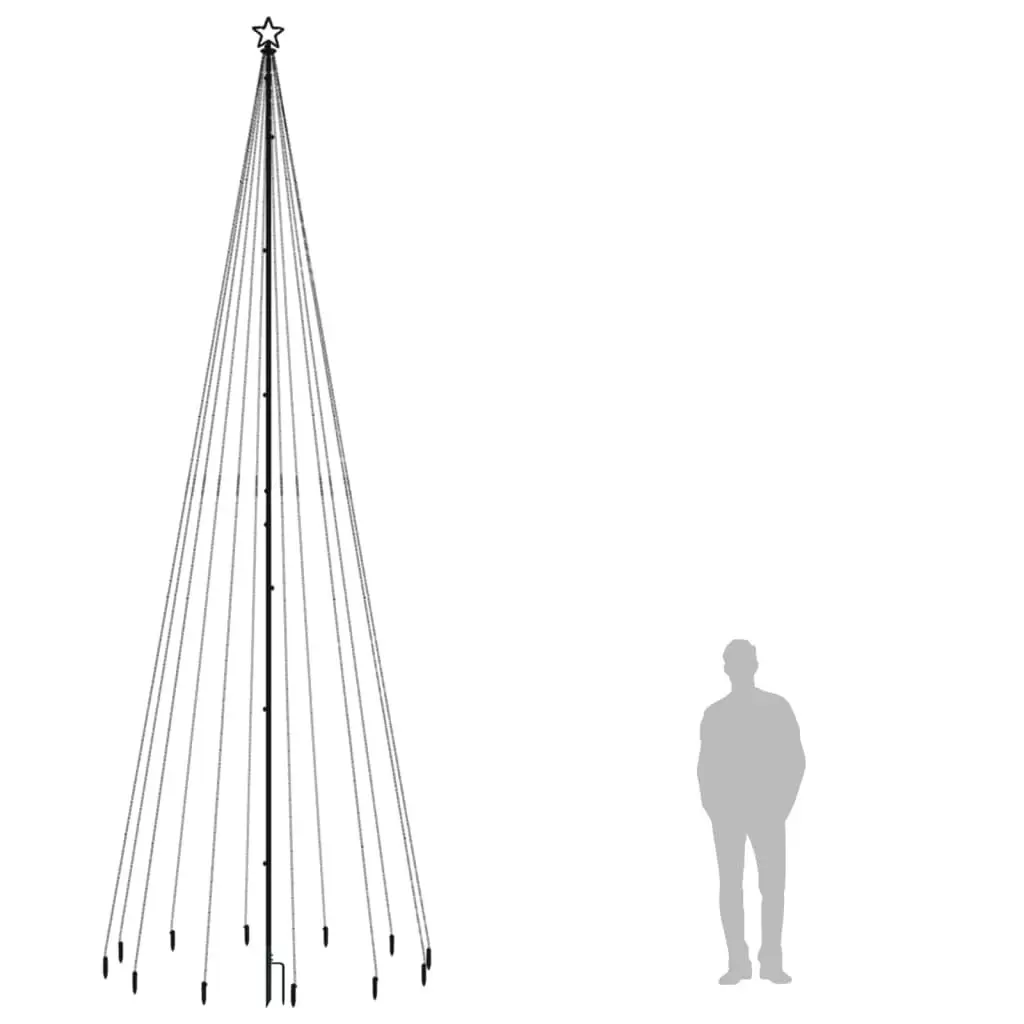 Christmas Tree with Spike Cold White 732 LEDs 500 cm 343741