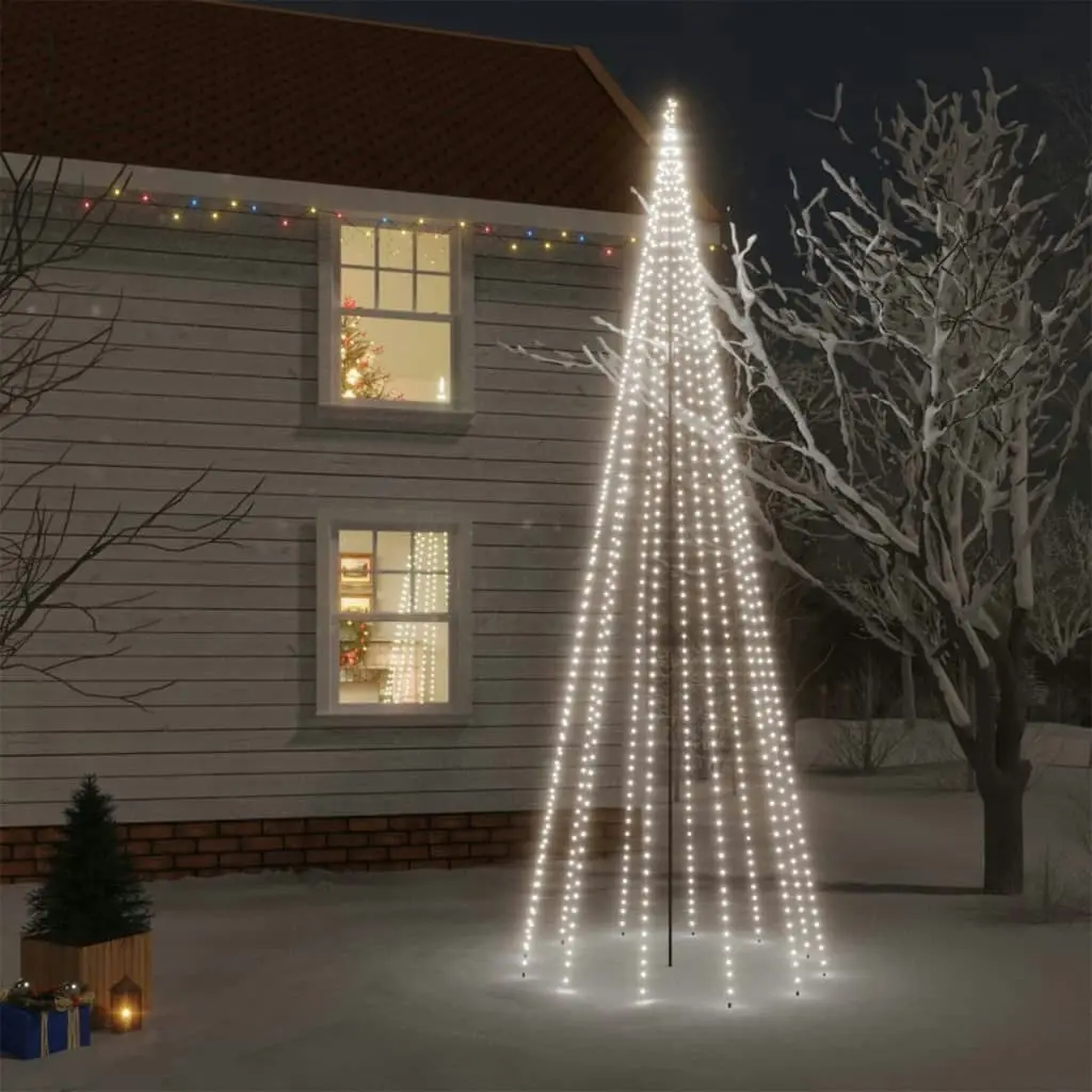 Christmas Tree with Spike Cold White 732 LEDs 500 cm 343741