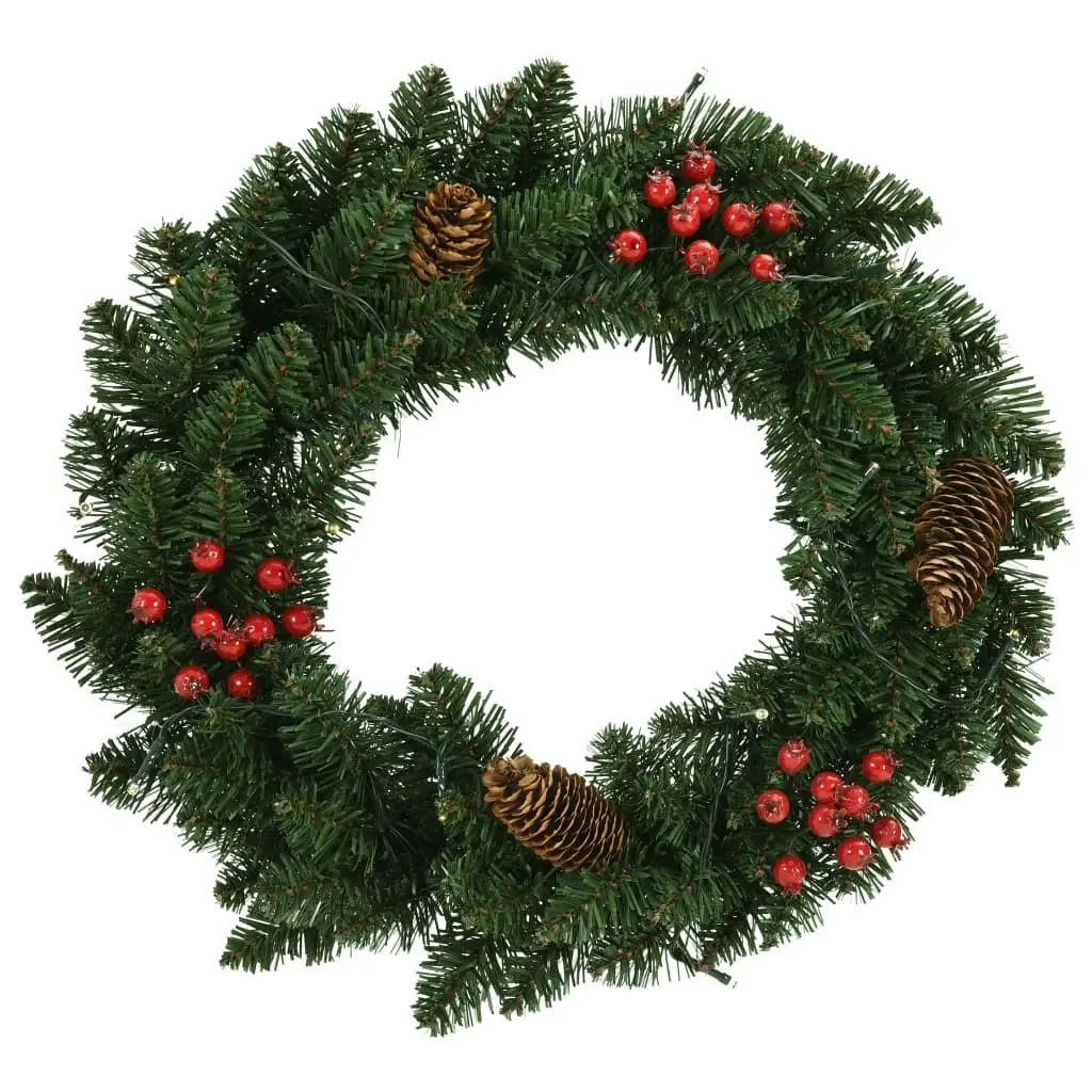 Christmas Wreaths 2 pcs with Decoration Green 45 cm 284330