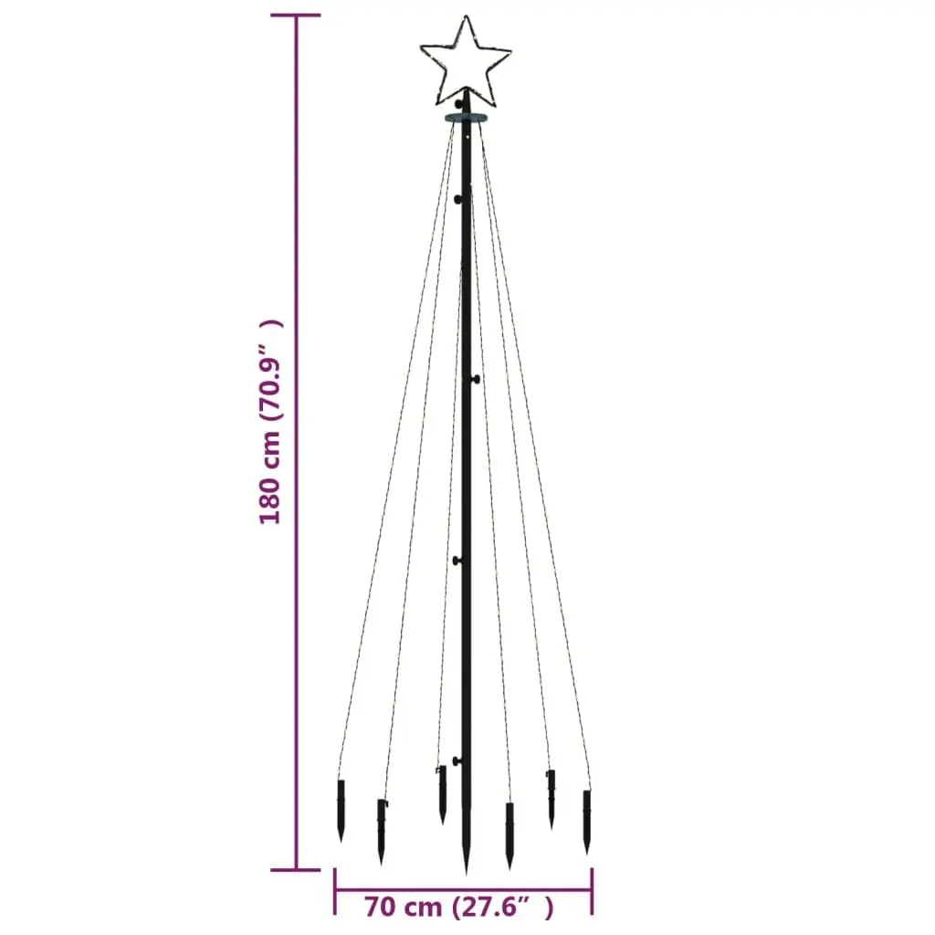 Christmas Tree with Spike Cold White 108 LEDs 180 cm 343551