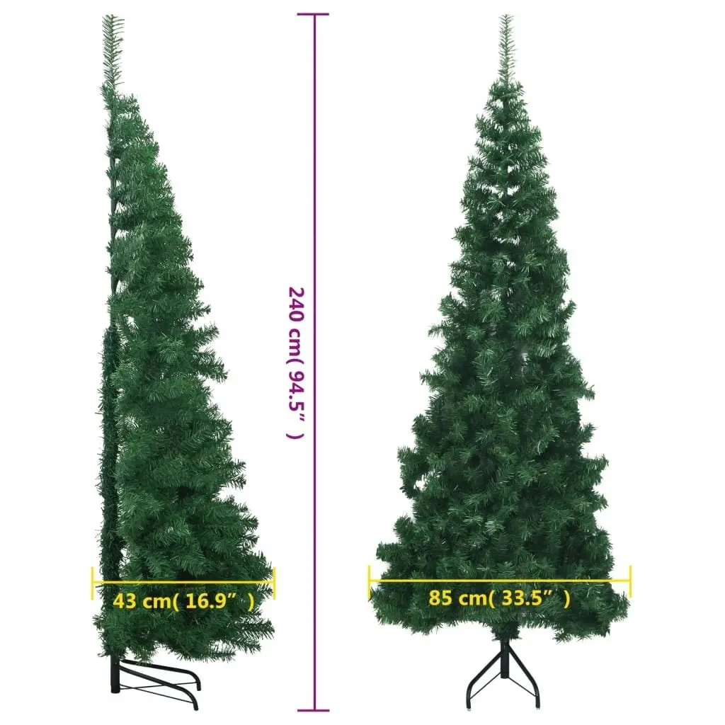 Corner Artificial Christmas Tree Green 240 cm PVC 329166