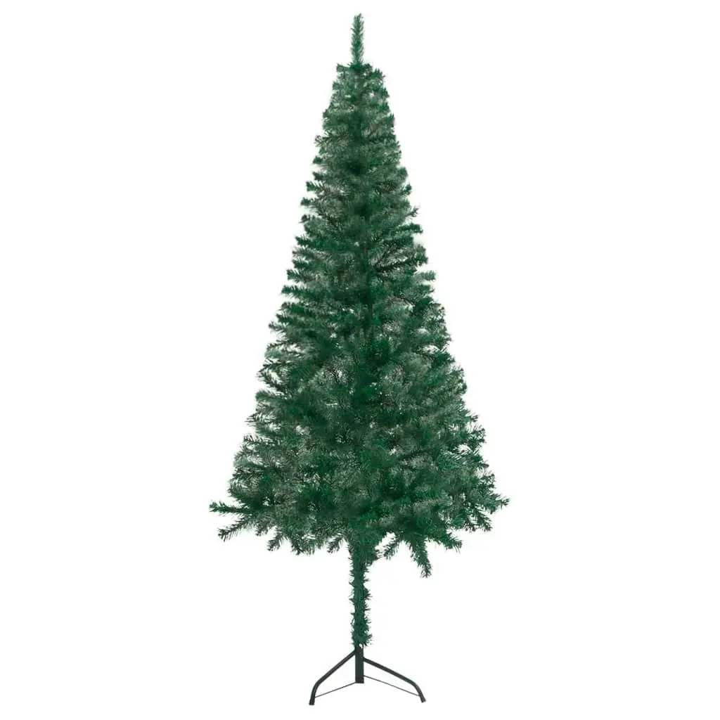 Corner Artificial Christmas Tree LEDs&Ball Set 120 cm Green PVC 3077962