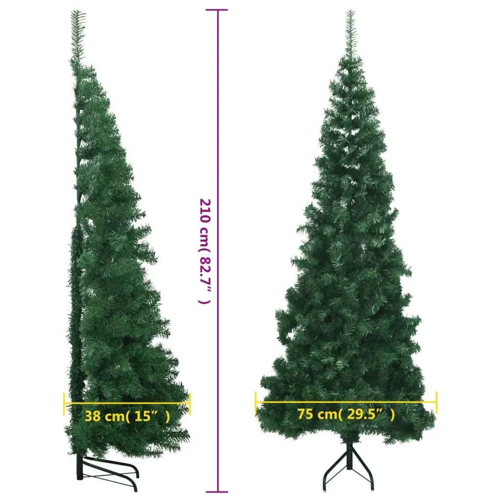 Corner Artificial Christmas Tree Green 210 cm PVC 329165