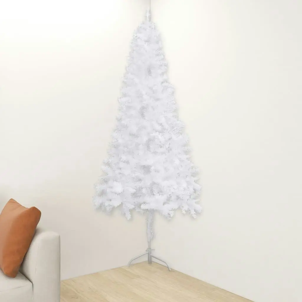 Corner Artificial Pre-lit Christmas Tree White 240 cm PVC 3077941