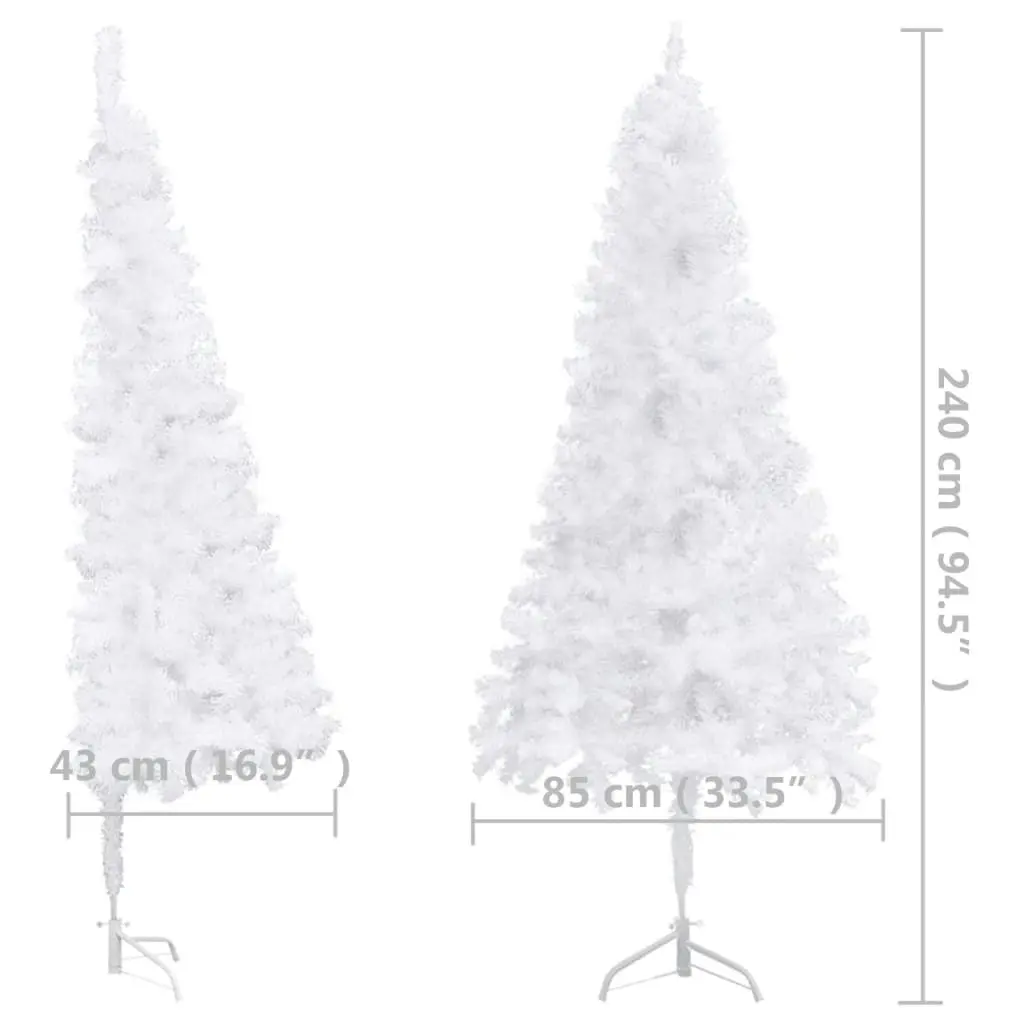 Corner Artificial Pre-lit Christmas Tree White 240 cm PVC 3077941