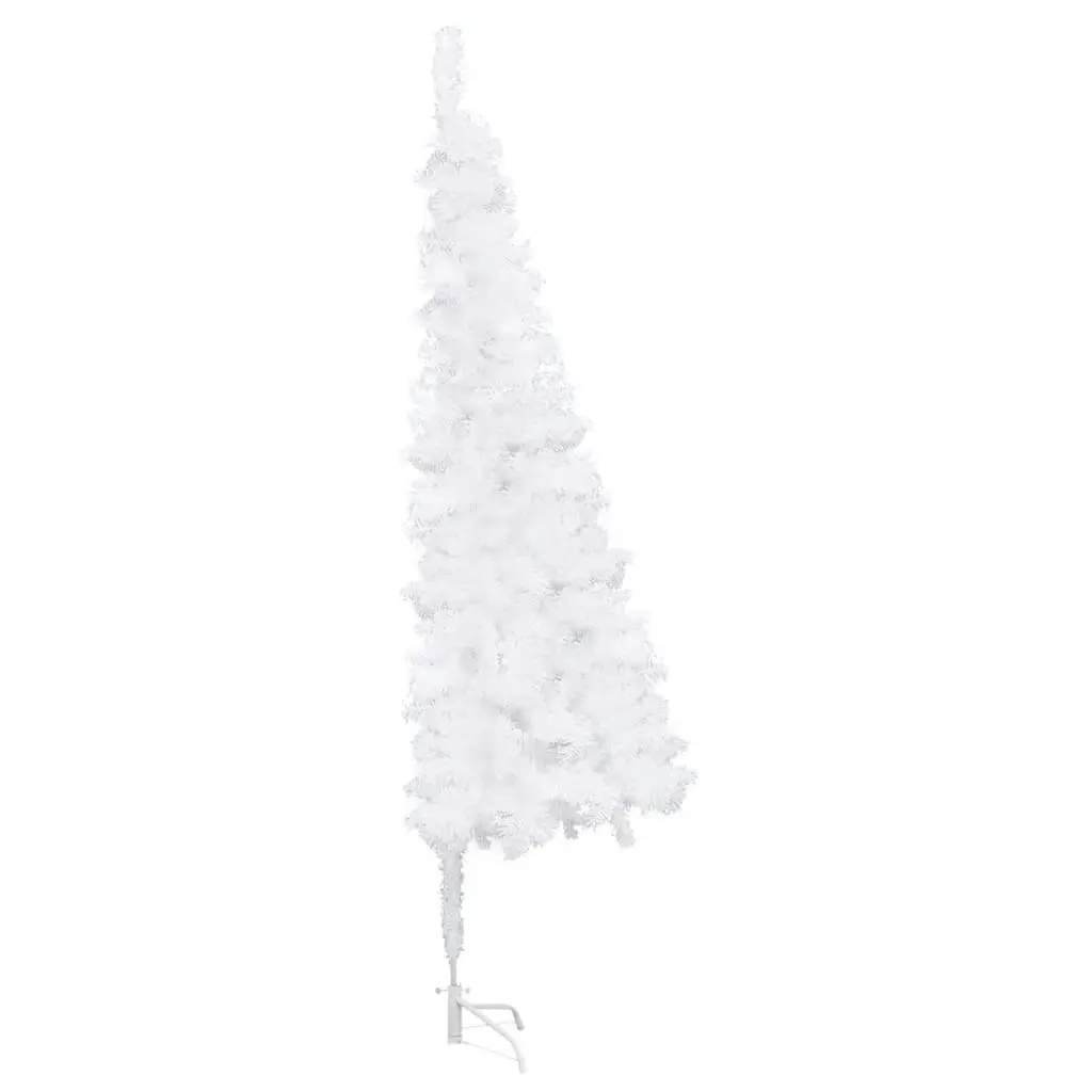 Corner Artificial Christmas Tree LEDs&Ball Set White 240 cm PVC 3077971