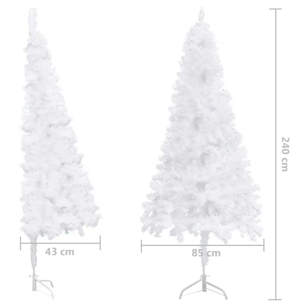 Corner Artificial Christmas Tree LEDs&Ball Set White 240 cm PVC 3077971