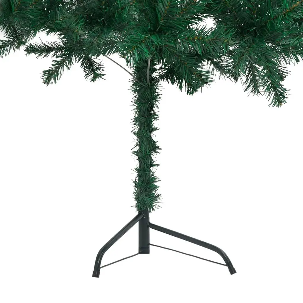 Corner Artificial Pre-lit Christmas Tree Green 210 cm PVC 3077935