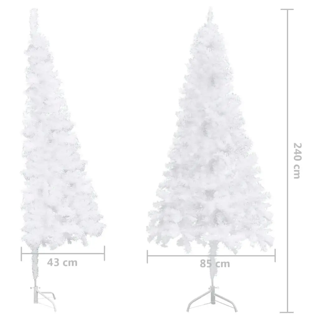 Corner Artificial Christmas Tree White 240 cm PVC 329171