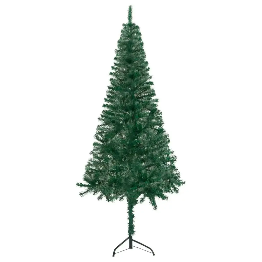 Corner Artificial Christmas Tree LEDs&Ball Set Green 180 cm PVC 3077964