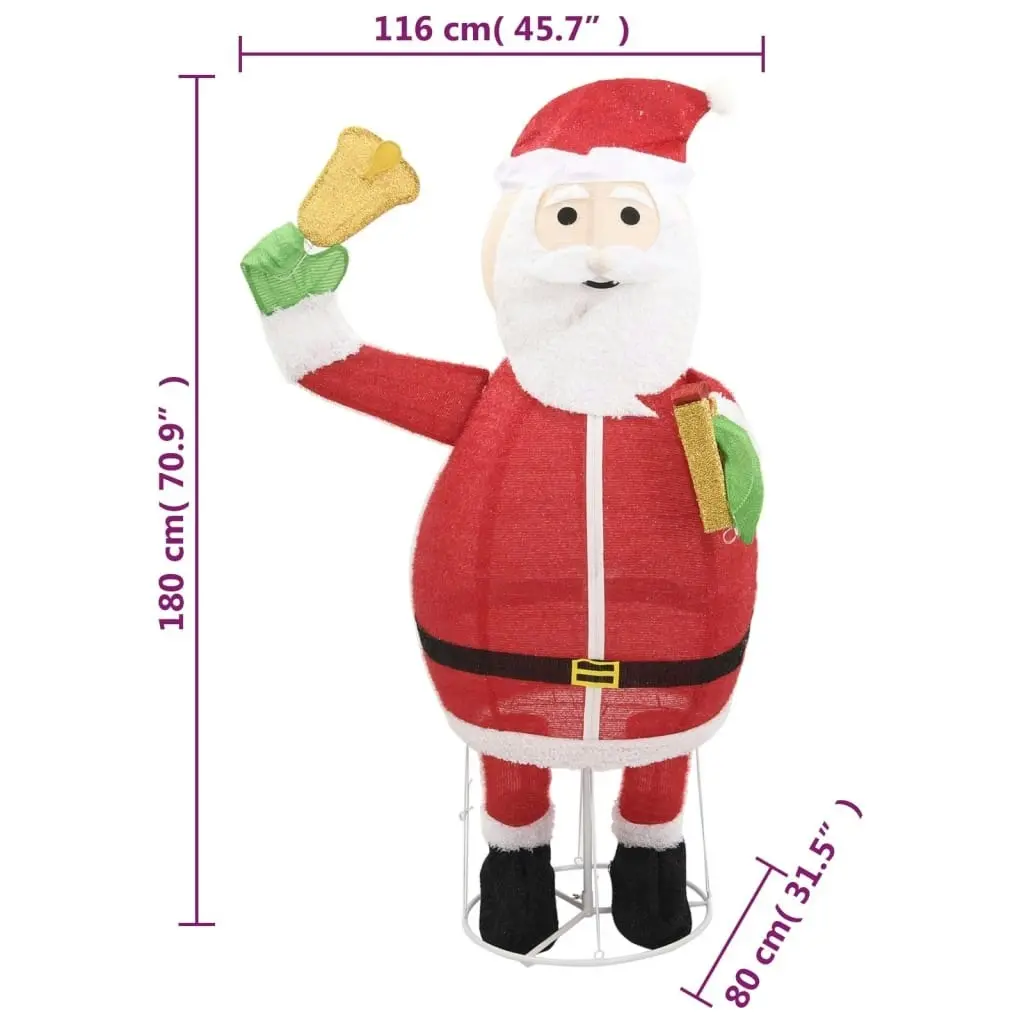 Decorative Christmas Santa Claus Figure LED Luxury Fabric 180 cm 329763