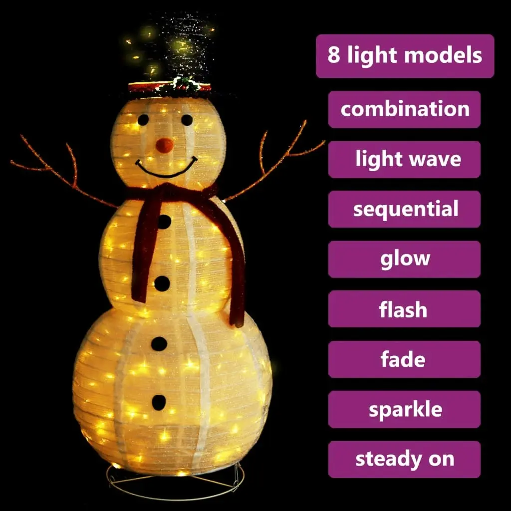 Decorative Christmas Snowman Figure LED Luxury Fabric 120cm 329761