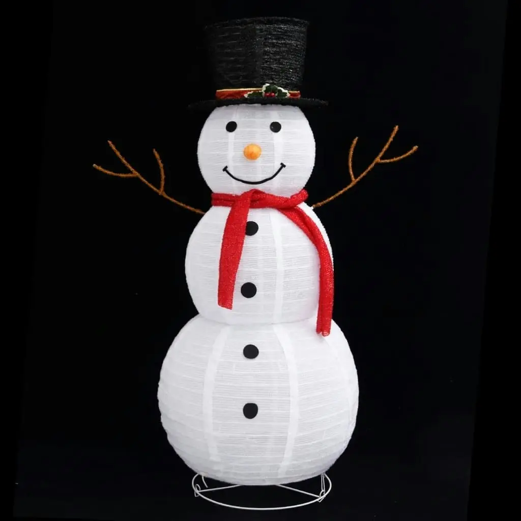 Decorative Christmas Snowman Figure LED Luxury Fabric 120cm 329761