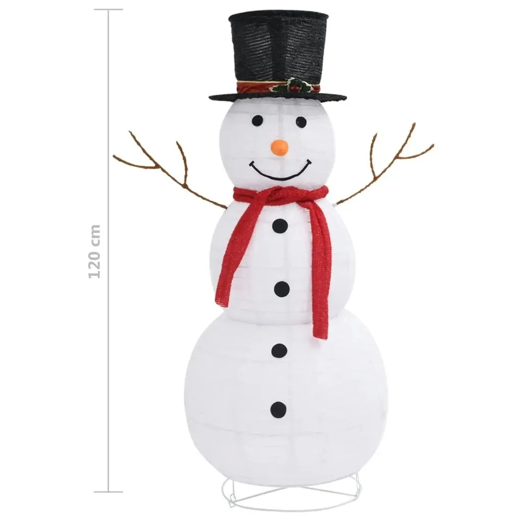 Decorative Christmas Snowman Figure LED Luxury Fabric 120cm 329761