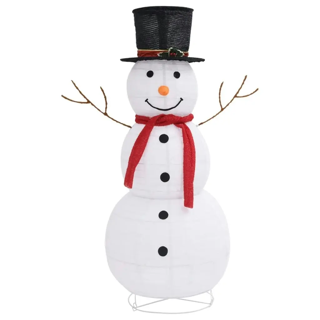 Decorative Christmas Snowman Figure LED Luxury Fabric 120cm 329761