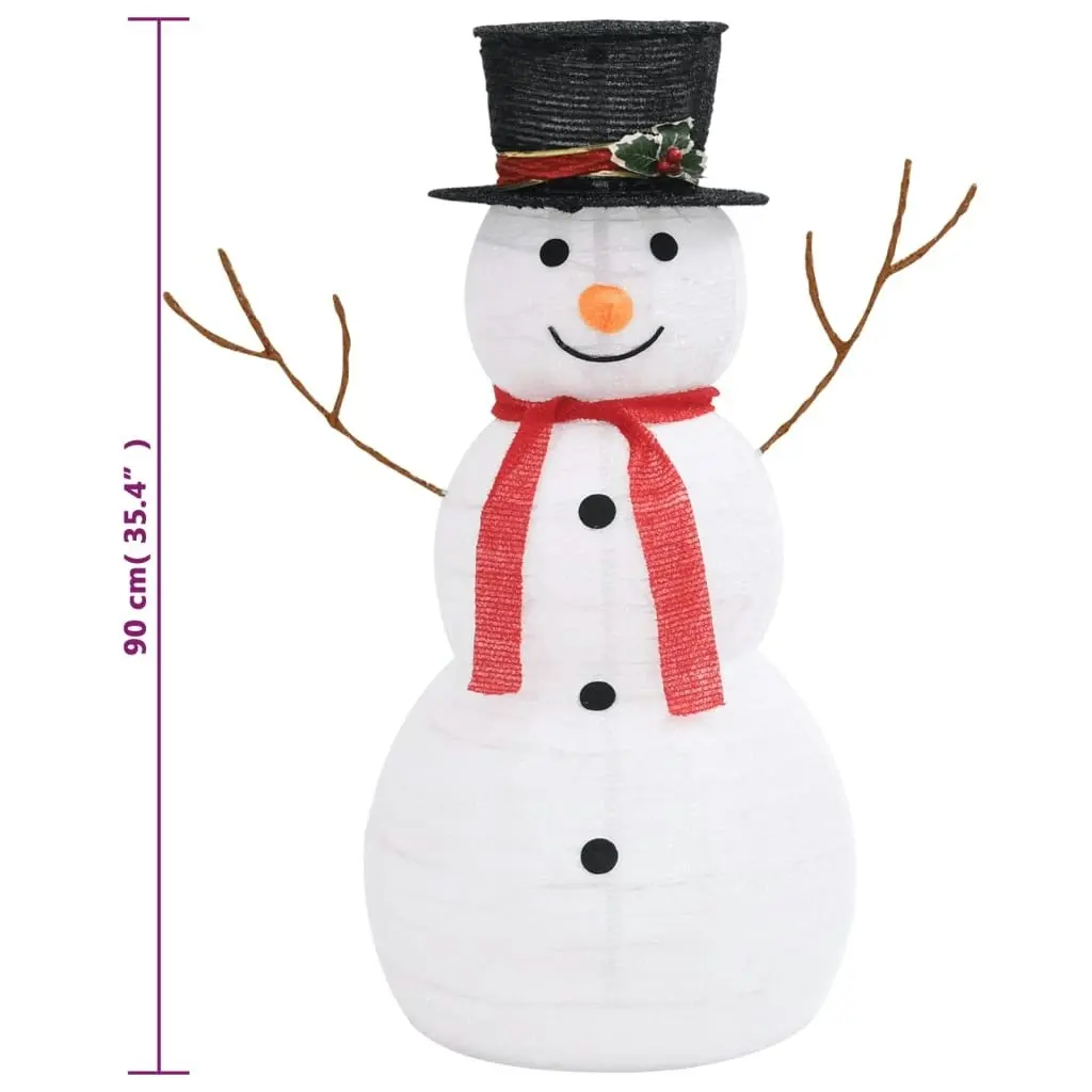 Decorative Christmas Snowman Figure with LED Luxury Fabric 90cm 329760