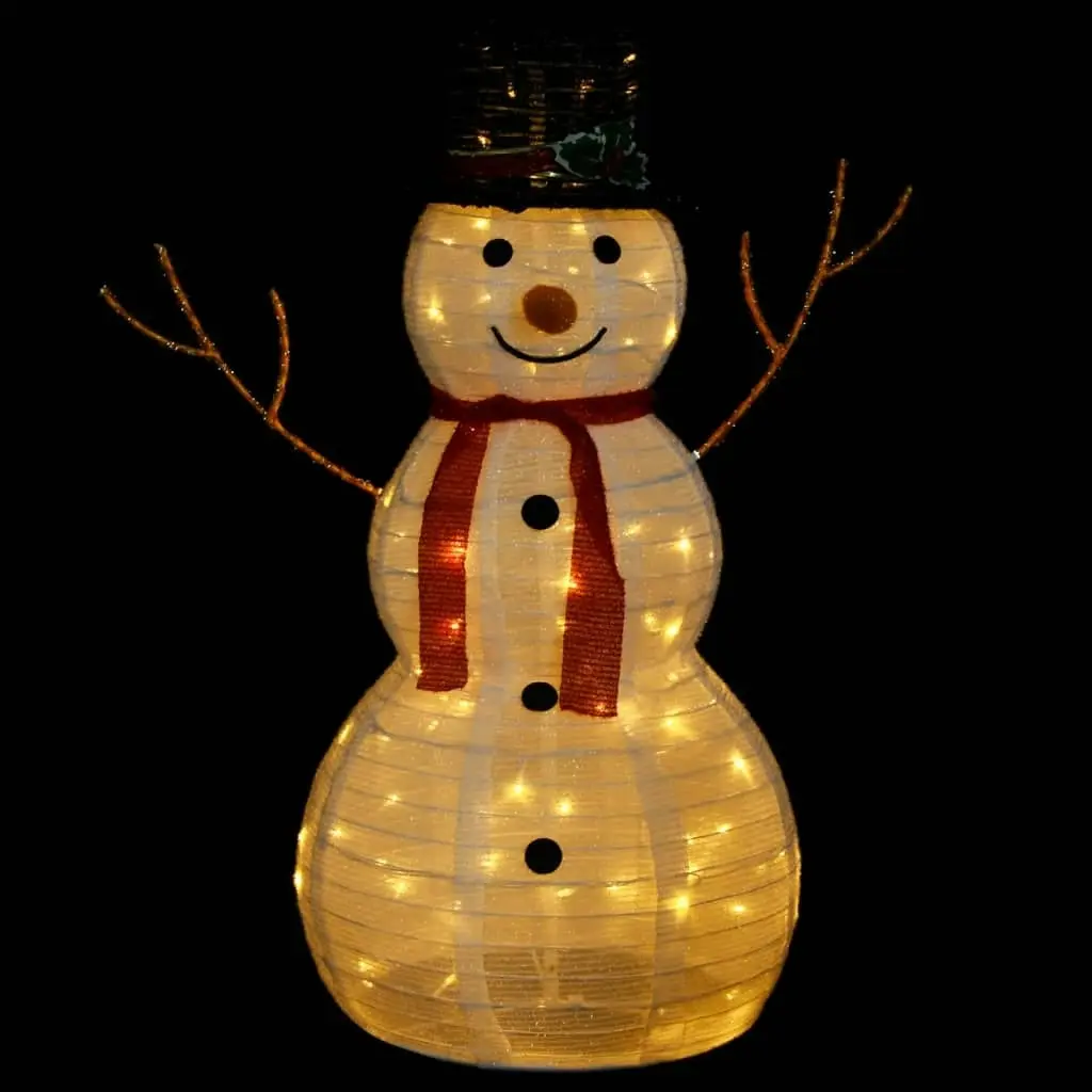 Decorative Christmas Snowman Figure with LED Luxury Fabric 90cm 329760