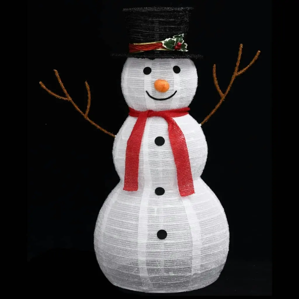 Decorative Christmas Snowman Figure with LED Luxury Fabric 90cm 329760